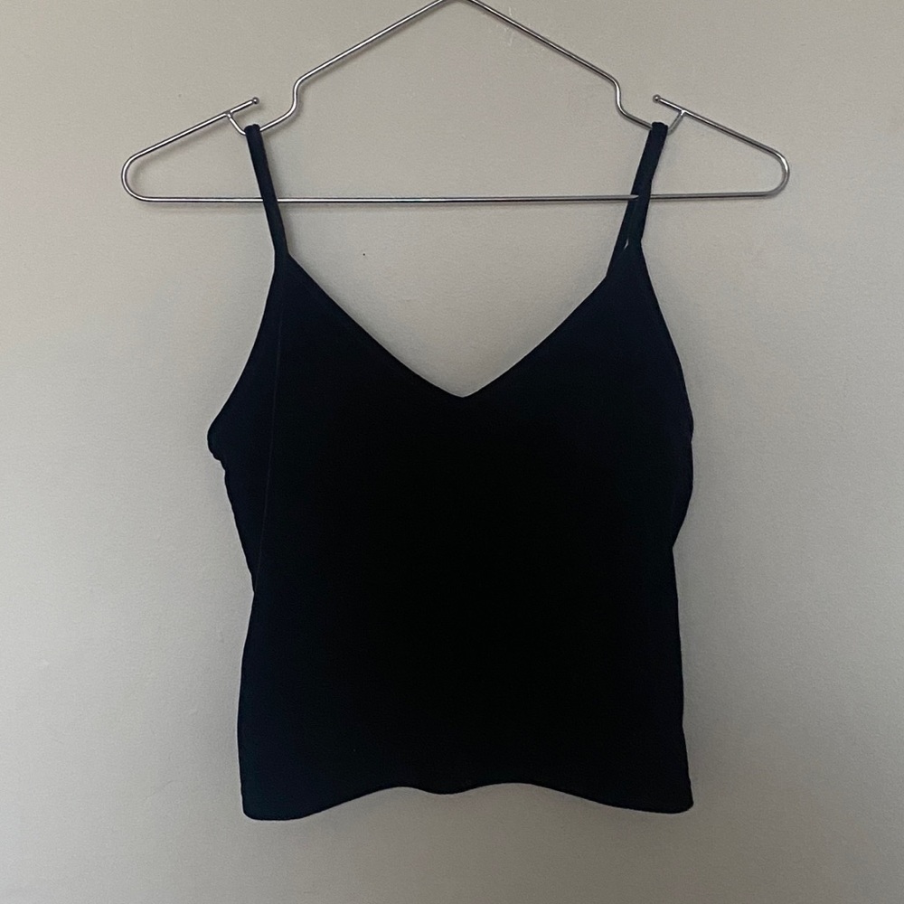 Forever21 Black Velvet Crop Top Tank